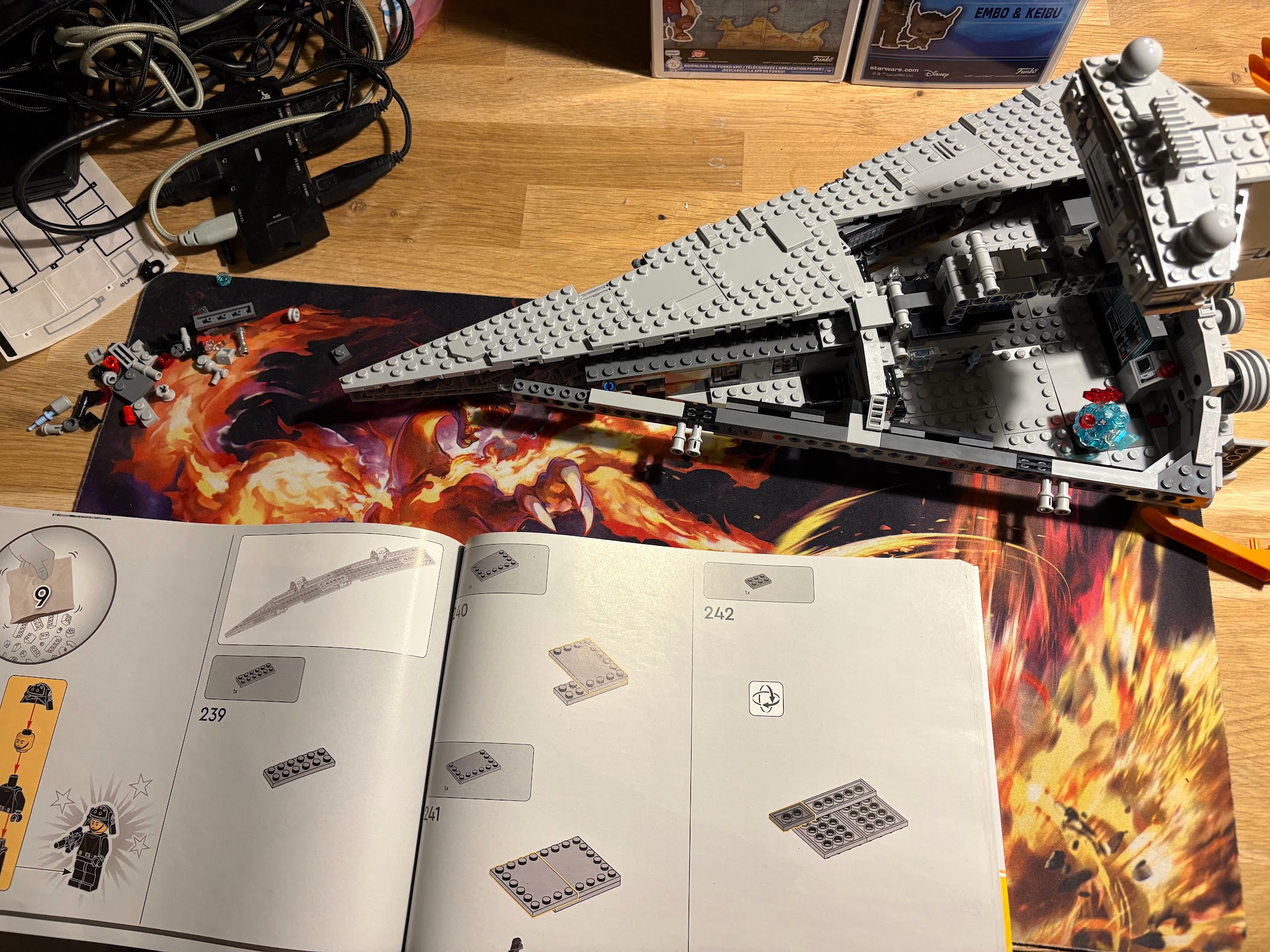 LEGO Imperial Star Destroyer close-up during the build